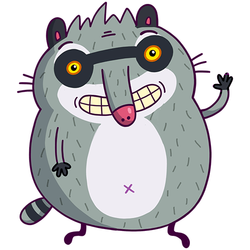 VK Sticker Bublik the Raccoon #1