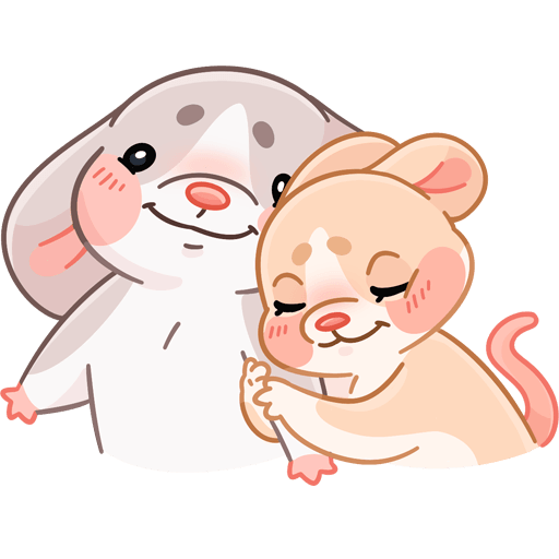 VK Sticker Warm Mice Hugs #1