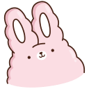 Стикер Кролик Супчик розовый 1
