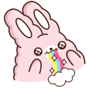 Стикер Кролик Супчик розовый 3
