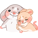Warm Mice Hugs VK sticker #1