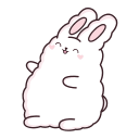 Стикер ВК Кролик Супчик белый #31