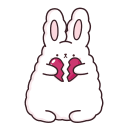 Стикер ВК Кролик Супчик белый #33
